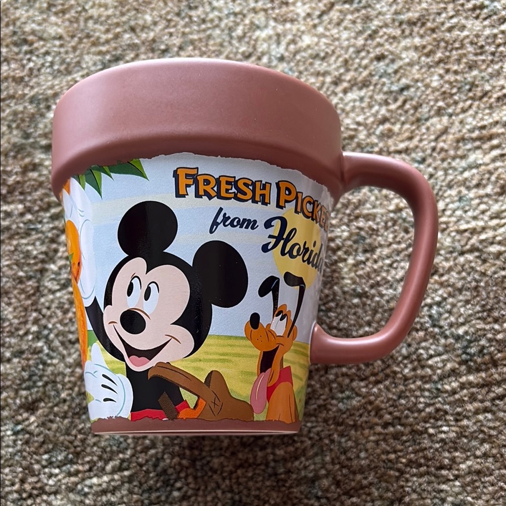 Disney 2018 25th Anniversary Epcot Orange Bird Brown and Black Mickey Mouse Mug